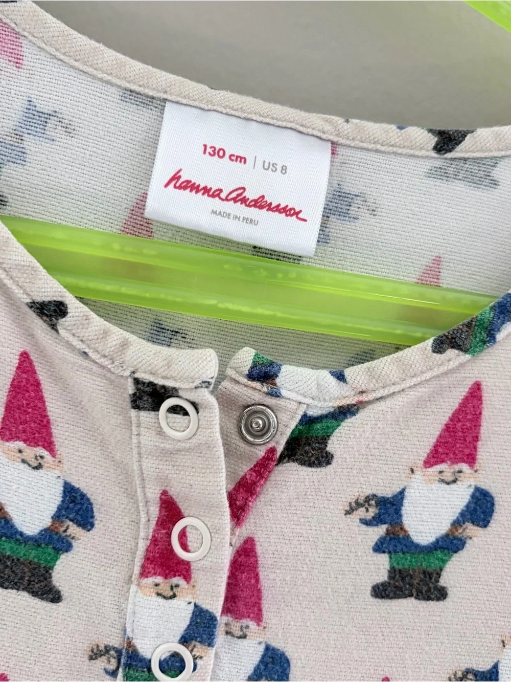 Hanna Andersson Gnome Print Nightgown Size 130 (US 8)